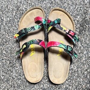 Viking Women's Floral Double-Strap Sandals - Pink/Green